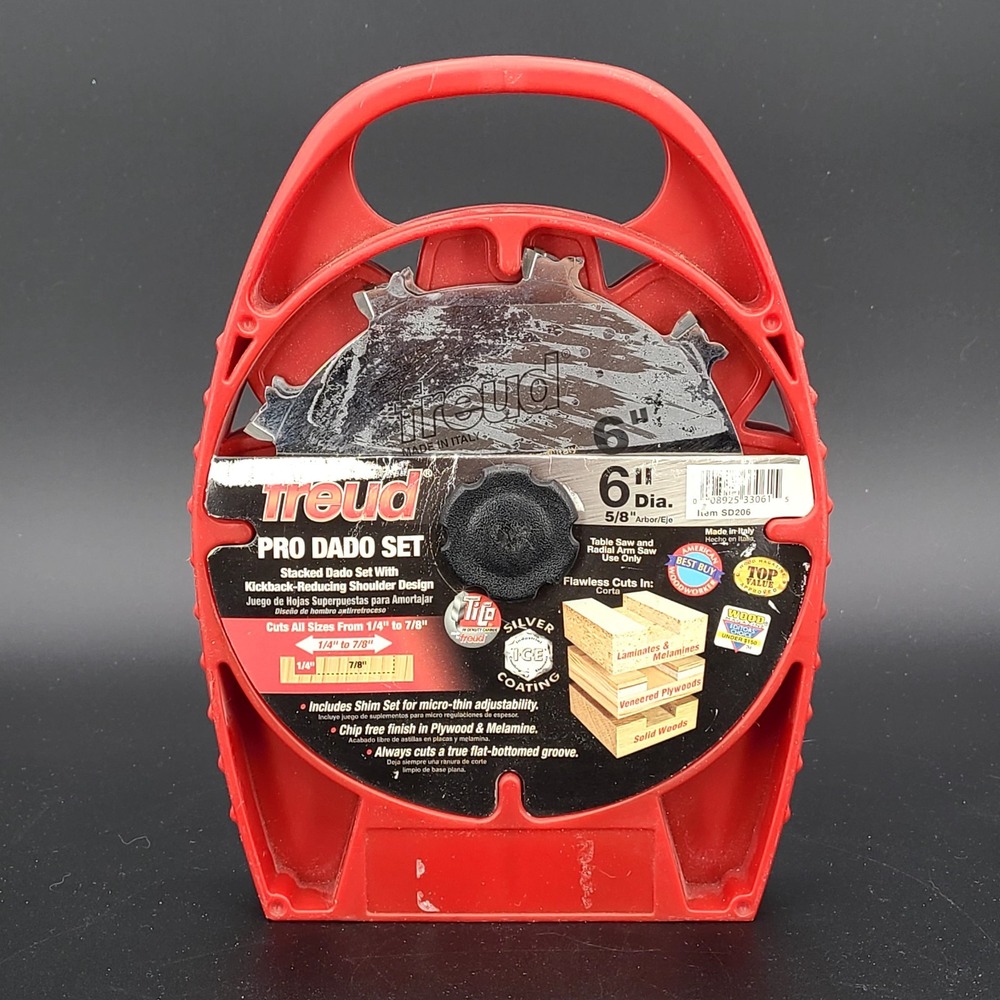 Freud SD206 6" Pro Dado Set Tico Hi-Density Carbide Flat Bottom Grooves